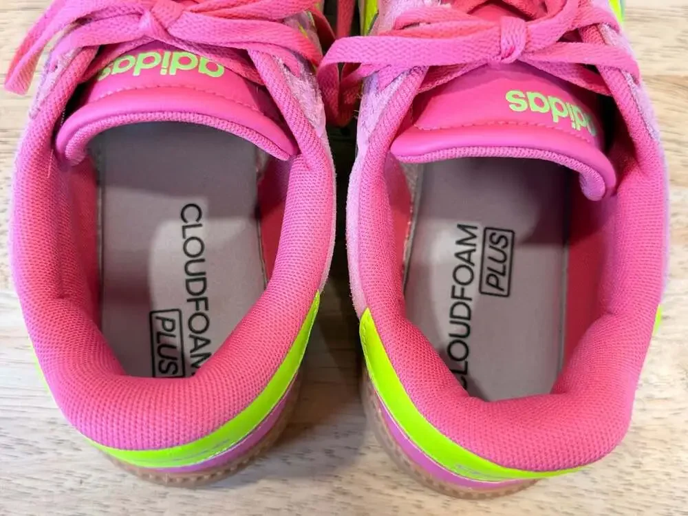 adidas Women's Breaknet Sleek Sneaker Pink Neon Size 10